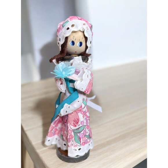 Bobbin Doll On Wooden/Metal Spindle Spool Vintage 1970's - Picture 6 of 11